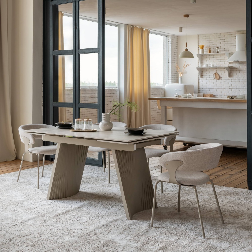 Керамический стол Олимпия TML-985 калакатта голд + черный 140-210x90x76 см